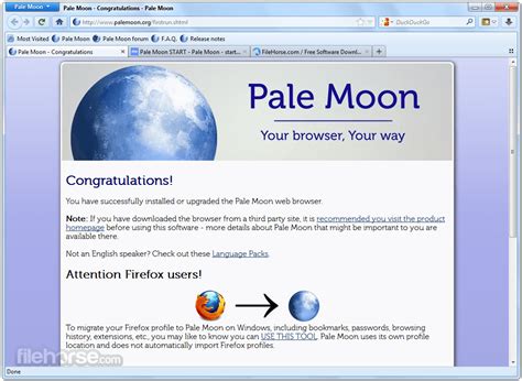 Access Pale Moon 27.2.1 for completely.